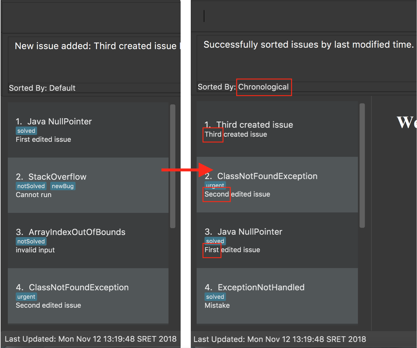 sort chro command